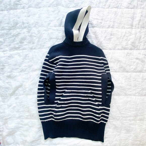 NWT  Sacai Striped Cape With Hood in Navy, size "1" (fits S/M) - Picture 6 of 9